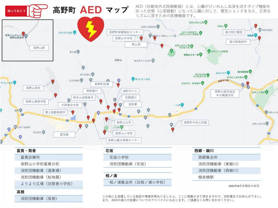 AEDマップと救急蘇生法